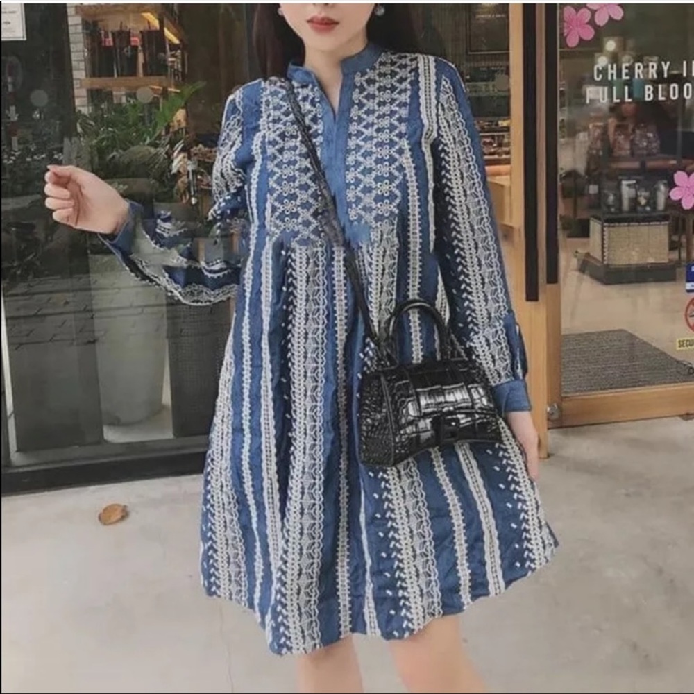 Last🔥Zara embroidered mini dress bloggers fav
